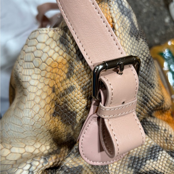 BARR + BARR NWOT crossbody/shoulder, Snake Print Tote Bag pink, orange dust bag - Picture 11 of 16